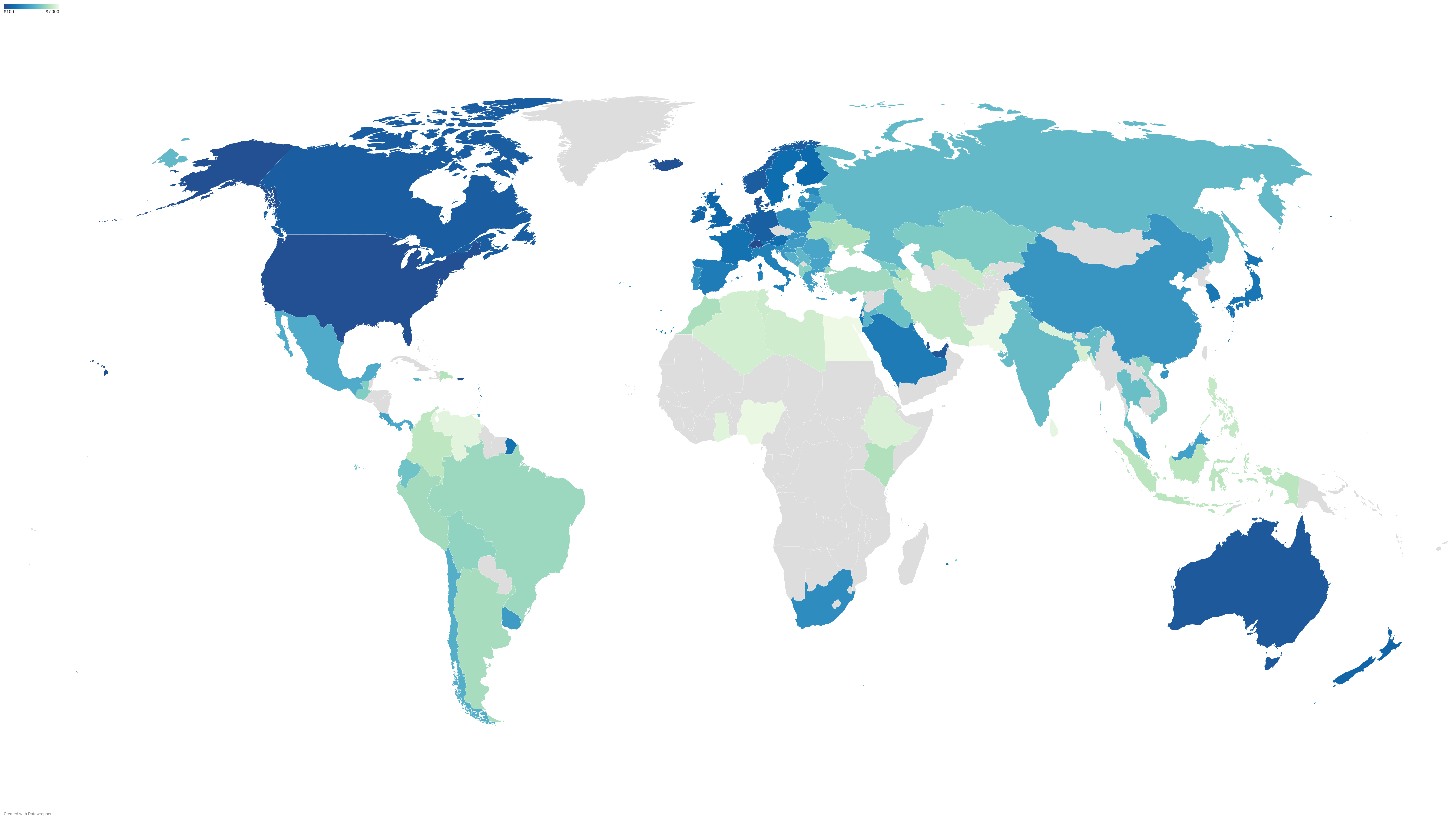 Average Monthly Salary by Country